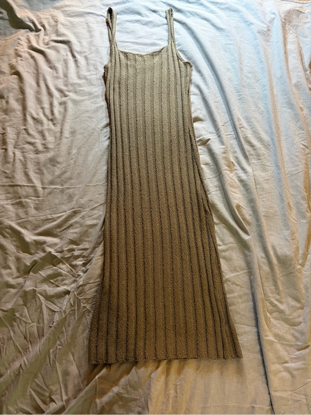 Free People taupe Santos Sweater Midi Dress sz L